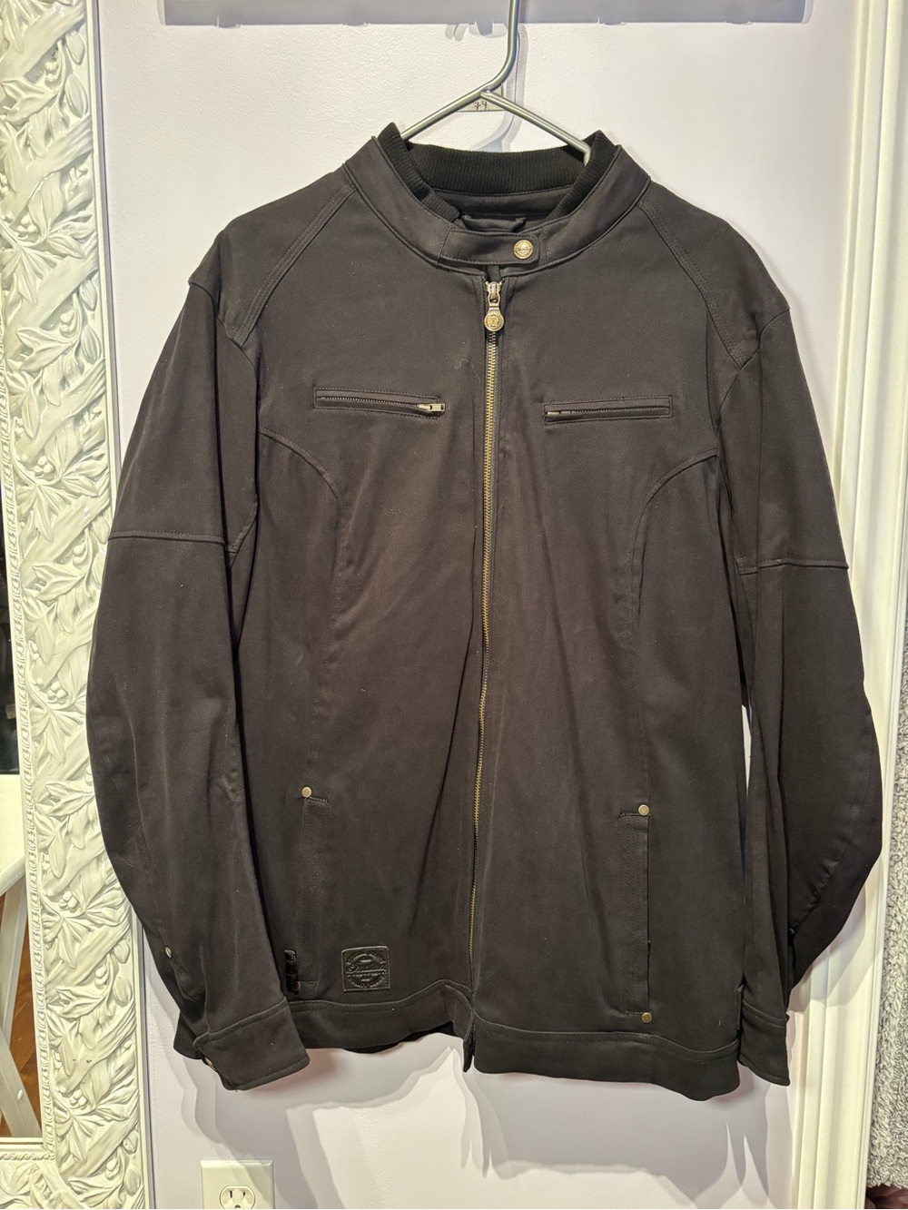 Women's Indian Motorcycle Casual Soft Black Bomber Jacket with Zip Front Size XL